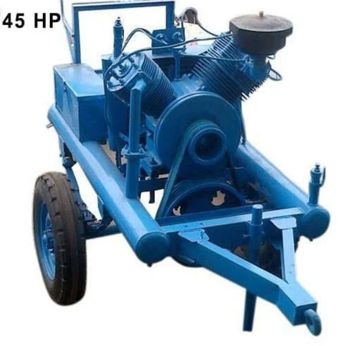 Blue 45 Hp Tractor Mounting Air Compressor