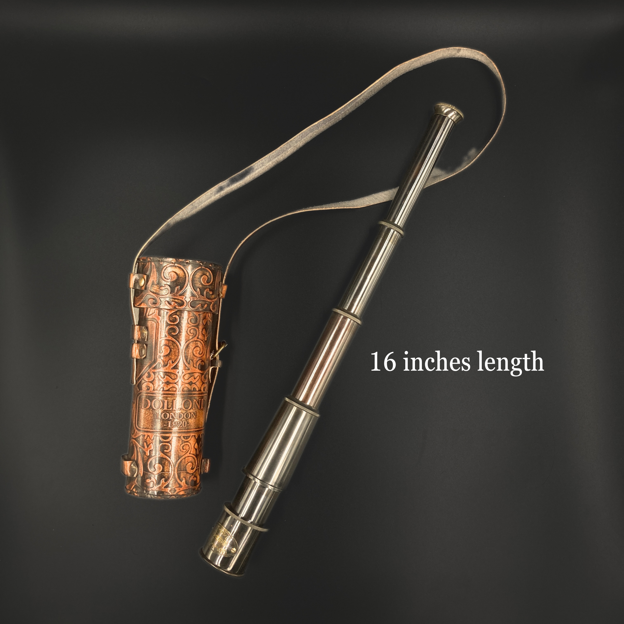 Brass Telescope Nautical Spyglass Pirate Gifts With Wooden And Leather Case