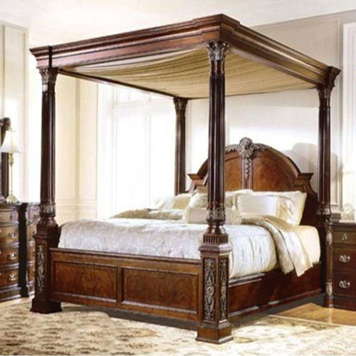 Durable Designer Wooden Pillar Bed