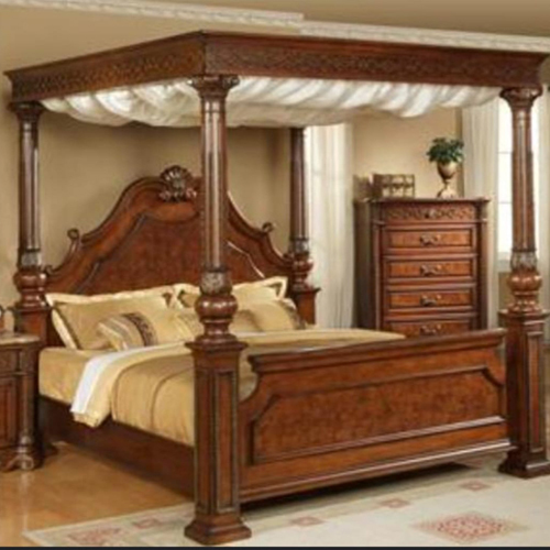 Sheesham Wooden Pillar Bed