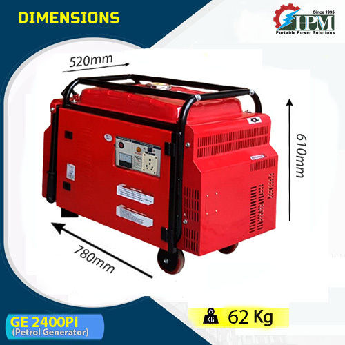 2.1 KVA Portable Petrol Generator Model Silent GE-2400Pi Recoil Start