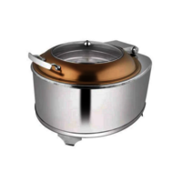 Rose Gold Glass Lid Soup Tureen With Frame Stand