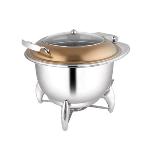 Rose gold glass lid soup tureen with smart leg stand