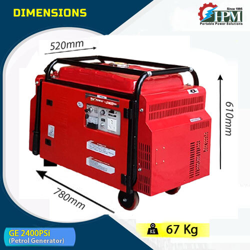 2.1 KVA Portable Petrol Generator Model Silent GE-2400PSi Recoil and Self Start