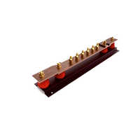 Double Disconnecting Link Earth Bar - Copper & Epoxy Resin, Custom Size, Brown & Gold | High Conductivity, Overheating Protection, Panel Mounted