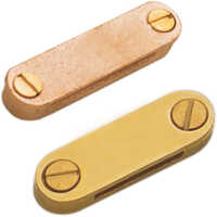 DC Tape Clip - Copper Brass, Standard Dimensions, Copper Gold Color, Oval Shape, Lightweight & Corrosion-Resistant, Screw Mount Connection