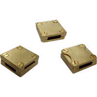 Square Tape Lightning Clamp - Brass, Compact Standard Square, Gold | Corrosion-resistant, Metallic Insulation, Clamp-on