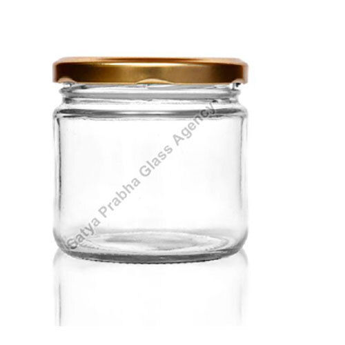 350gm Glass Round lug jar