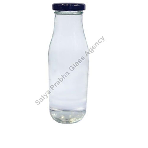 Glass Milk Bottle - 300ml | Transparent, Round Shape, Premium Quality