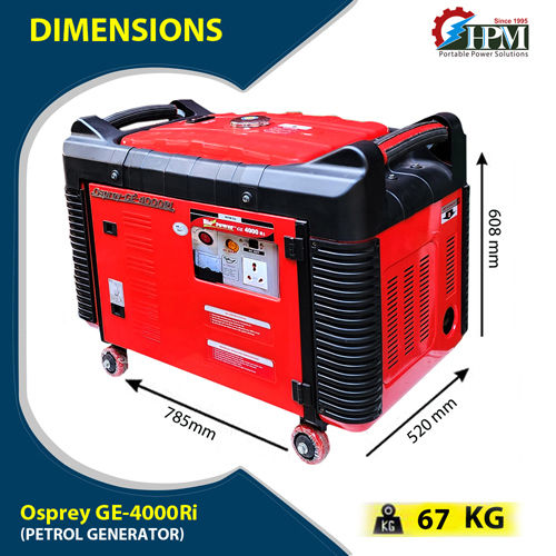 4 KVA Petrol Silent Generator Model Osprey GE-4000Ri Recoil Start