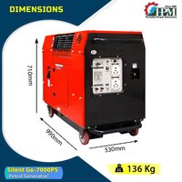 Petrol Run 5.5 KVA Portable Generator Model Silent GE-7000PS Recoil and Self Start