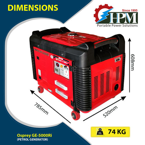 5 KVA Petrol Generator Model Osprey GE-5000Ri Recoil Start