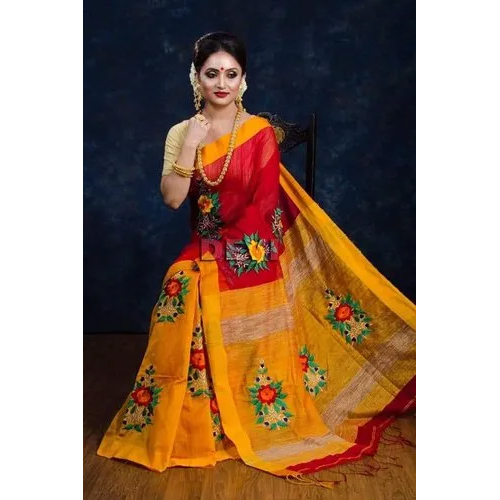 Cotton Silk Embroidery Designer Saree