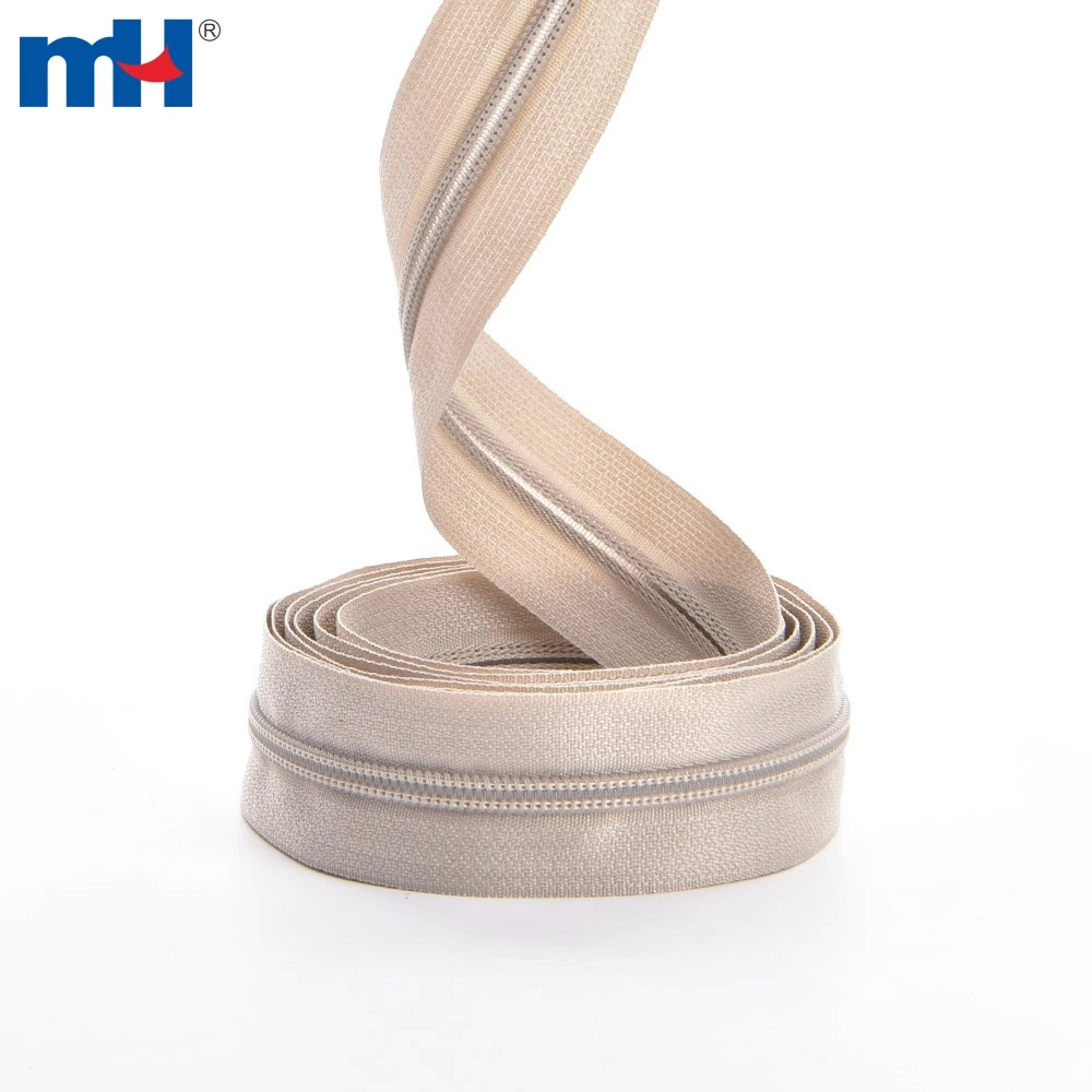 Nylon Zipper Chain 5 inch Nylon Coil Zipper on Rolls Continuous Coil Zipper Long Chain by Order