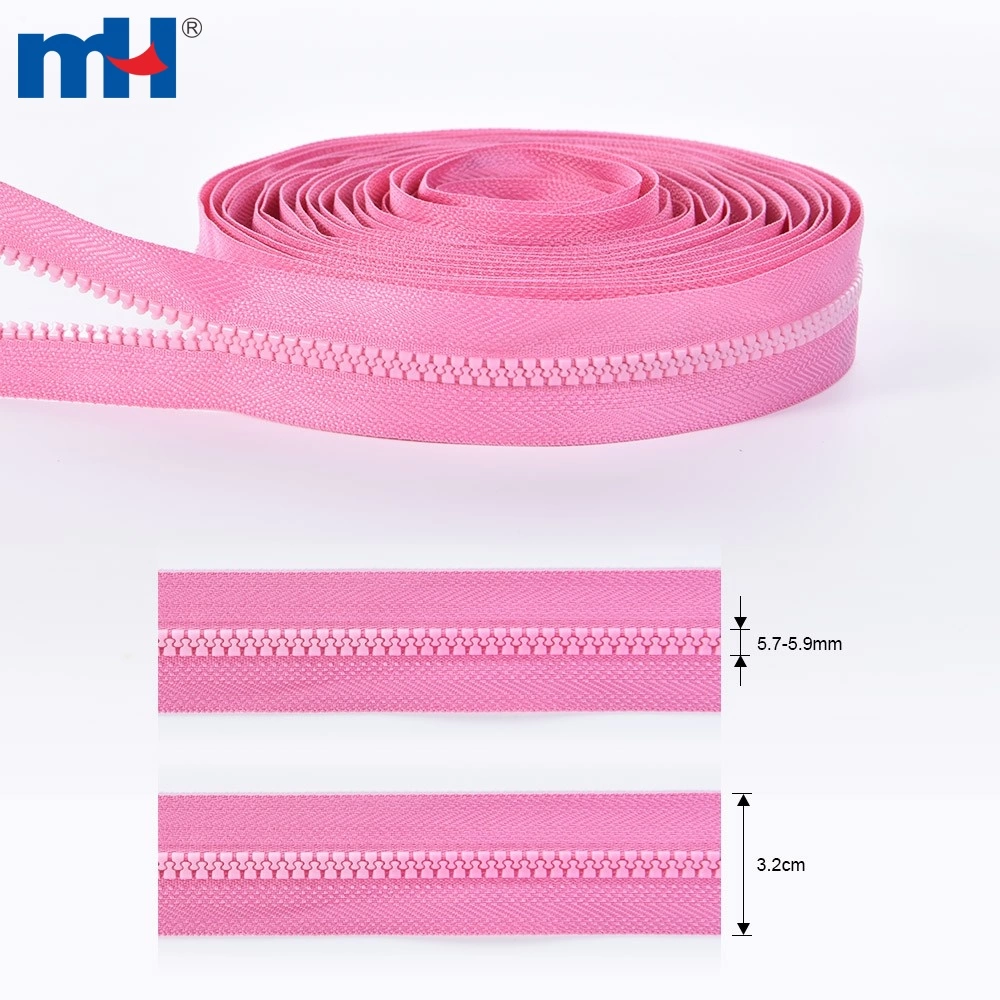 No. 5 Molded Teeth Zipper Long Chain Resin Zipper Continuous Zipper Roll Plastic Zipper Roll