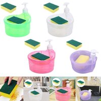 12589 DOUBLE LAYER LIQUID SOAP DISPENSER WITH PUMP AND SPONGE