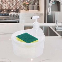 12589 DOUBLE LAYER LIQUID SOAP DISPENSER WITH PUMP AND SPONGE