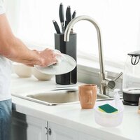 12589 DOUBLE LAYER LIQUID SOAP DISPENSER WITH PUMP AND SPONGE