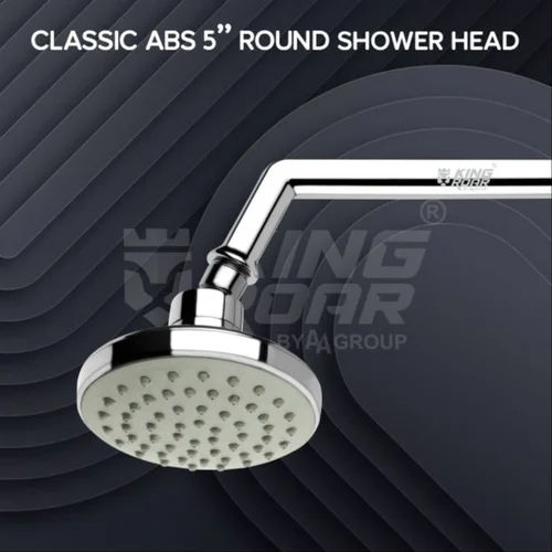 Abs 5 Inch Round Shower Head (Classic) - Color: Silver