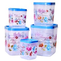 Fower Print Plastic Container Set
