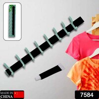 7584 Cloth Hanger Wall Door Hooks Rail For Hanging Clothes For Hanging Hook Rack Rail