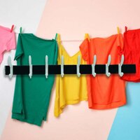 7584 CLOTH HANGER WALL DOOR HOOKS RAIL FOR HANGING CLOTHES FOR HANGING HOOK RACK RAIL