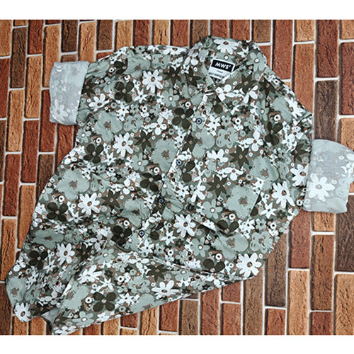 Different Available Single Pocket Basic Printed Casual Shirt