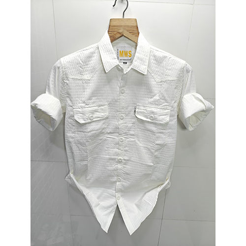 Different Available Imported Double Cloth Plain White Shirt