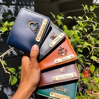 HNA GIFTING Customized Mens Wallet Gifts for Men Brown Colour Personalized Name Wallet (Pack of 1)