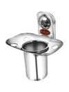 Stainless Steel Toothbrush Holder - Brass, Multiple Sizes , Glossy Silver Finish, Round Shape, Wall-mounted Design For Organized Bathroom