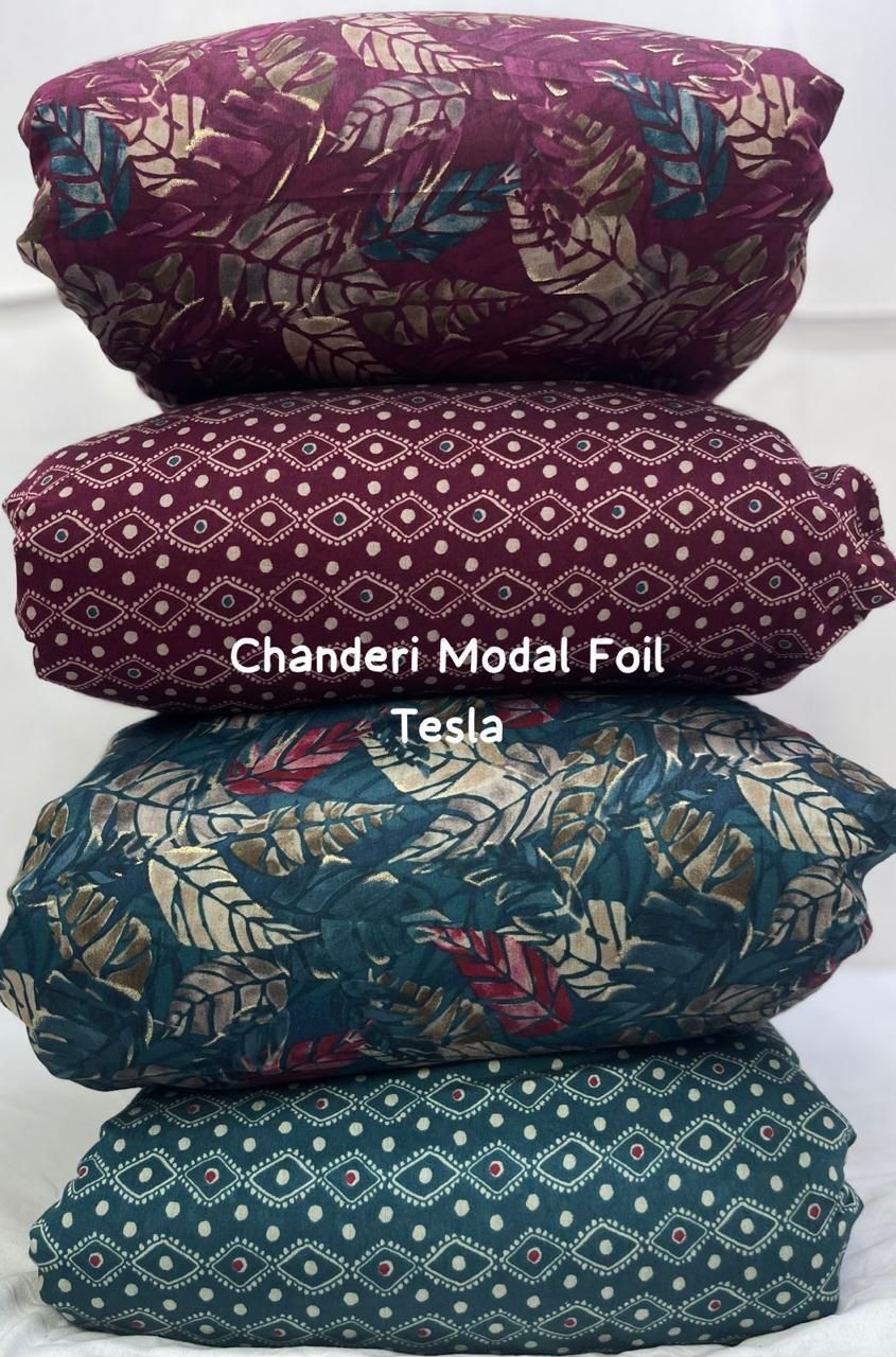 Modal Chanderi Foil Print