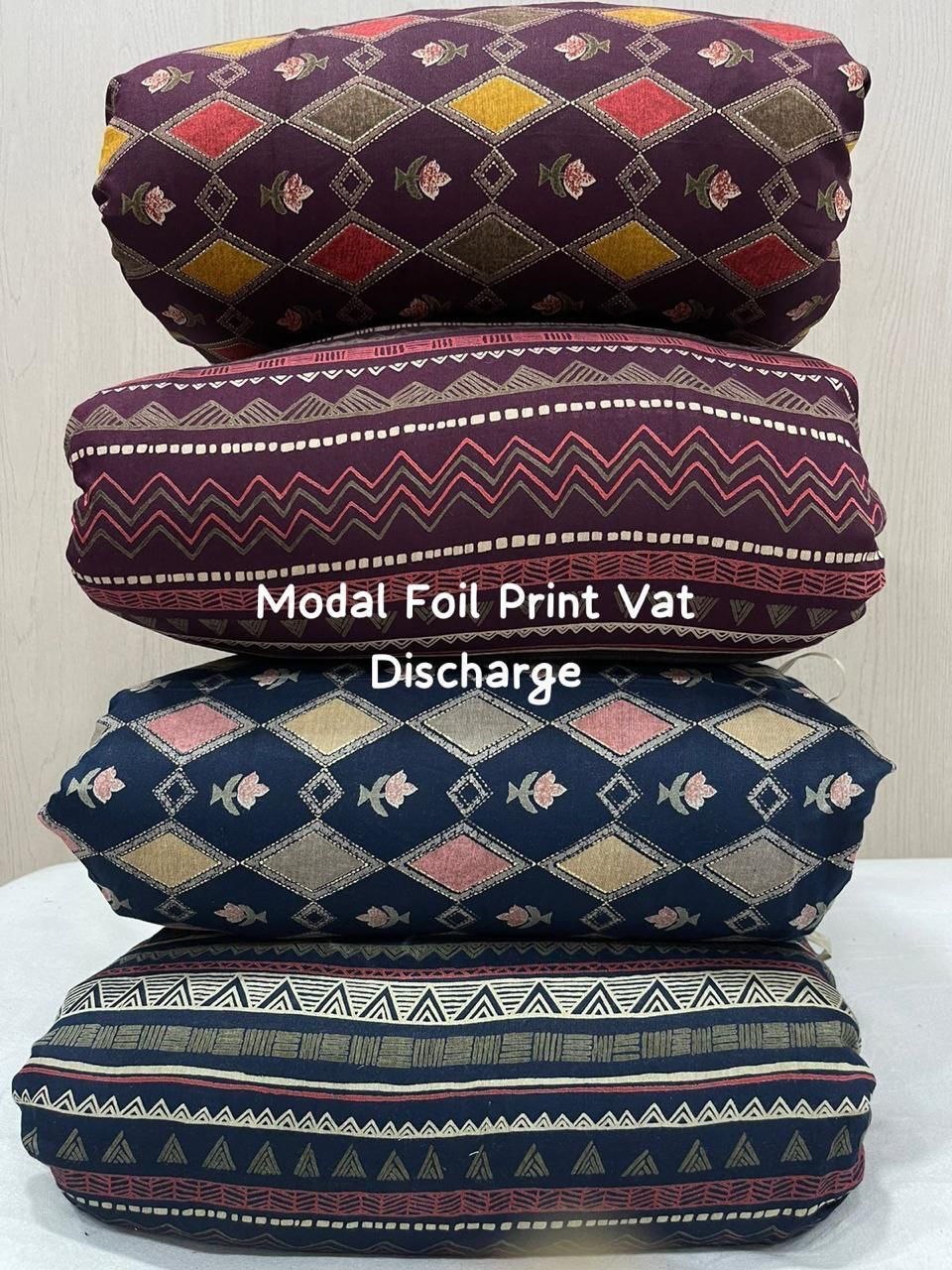 Modal Chanderi discharge Foil Print