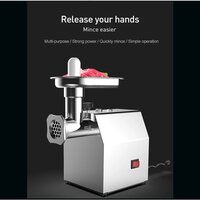 Electric Meat Mincer - Stainless Steel, 406x178x406 mm, Silver | Fully Automatic, 50 Kg/hr Capacity, Includes Accessories