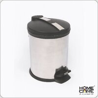 Pedal Bin - Stainless Steel, Round Shape | Rust Resistant, Durable, Fine Finishing for Home and Hotel Waist Storage