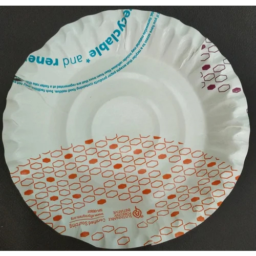 Printed Paper Plate - 12 Inch Diameter, Various Colors, High-Quality Material for Eco-Friendly Industrial Use