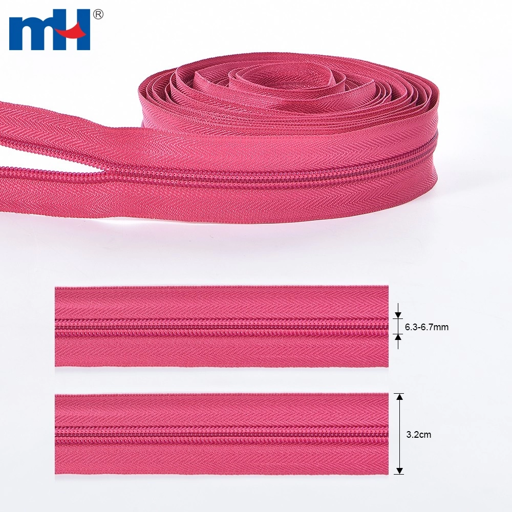 Nylon Zipper Roll 7 inch Nylon Coil Zipper Long Chain Nylon Coil Zipper Roll Made by Order