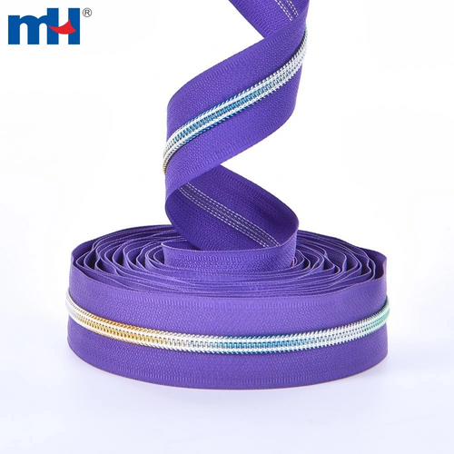 Nylon Coil Zipper Bulk No.5 Zipper Chain Rainbow Teeth Coil Zipper Chain Zipper Roll