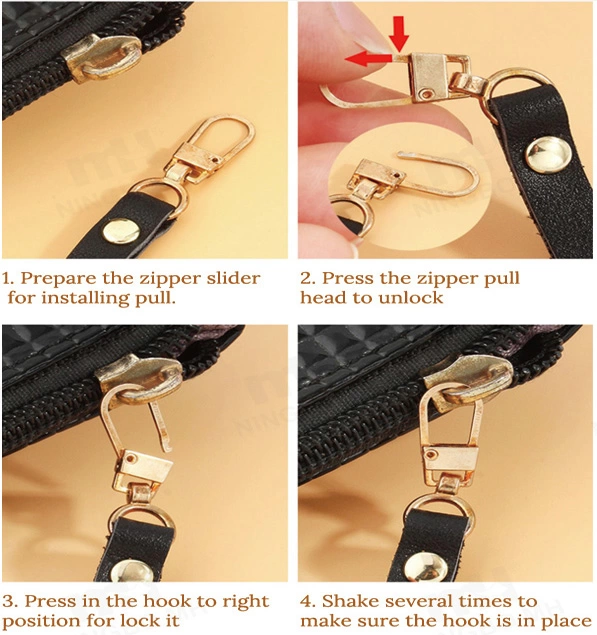 Removable Zipper Pull Detachable Zipper Pull Tab Metal Zipper Puller Head for Clothing Jackets Boots