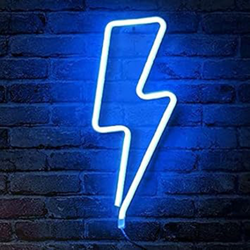 HNA GIFTING Lightning Bolt Neon Sign LED Light