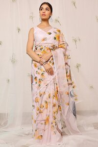 celebrity organza digital print saree