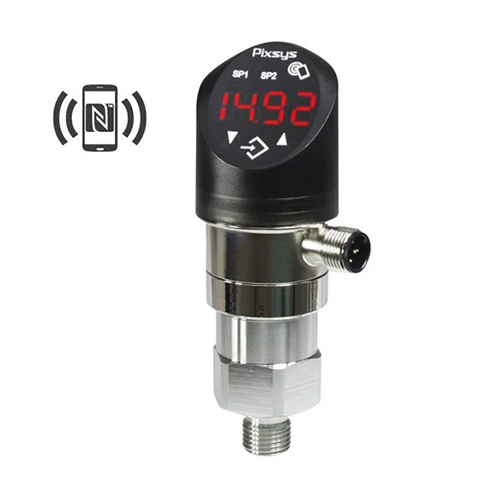 Vacuum Pressure Switch cum transmitter with display programmable by NFC-RFID technology)