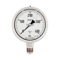 Bourdon Tube Pressure Gauges For Chemical Applications Type D8 With Glycerin - Stainless Steel, 100mm, White Dial | Helium Tightness-tested, Robust Design, Atex Optional