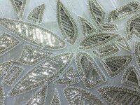 Georgette Viscose Thread Gold Foil Daman Fabric - Attributes: Comfortable & Soft