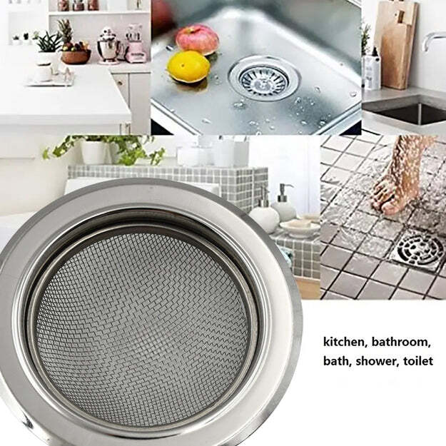 MEDIUM SIZE STAINLESS STEEL SINK STRAINER KITCHEN DRAIN BASIN FILTER