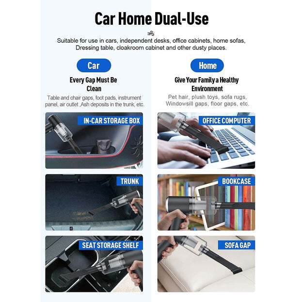 VACUUM CLEANER DUST COLLECTION 2 IN 1 CAR VACUUM CLEANER 120W HIGH POWER