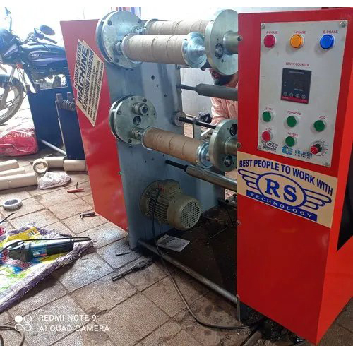 Semi-Automatic Mini Cello Tape Slitting Rewinding With Manual Paper Core Cutter Machine