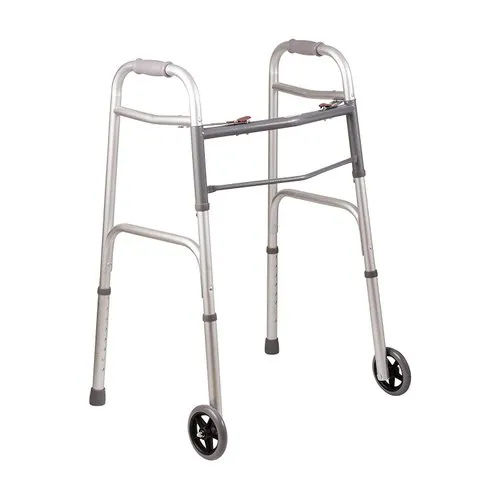 Aluminum Folding Walker - Lightweight, Portable Design | Easy-to-Use, Adjustable Height, Sturdy Support