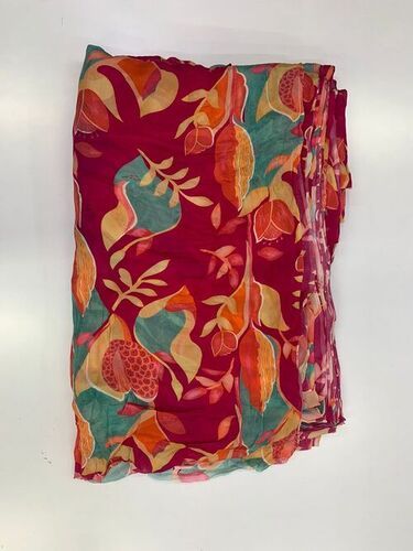 Parvati Multicolor Viscose Crepe Multicolor Fabric -3