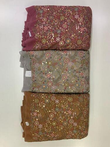 Poly Georgette Multicolor Fabric