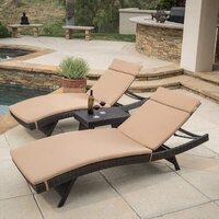Cane Pool Lounge - Premium Rattan & Powder Coated Iron, Brown With Removable Waterproof Cushion, Adjustable 4-position Reclining Backboard, Uv Resistant & Easy To Clean, Ideal For Patio, Poolside, And Garden